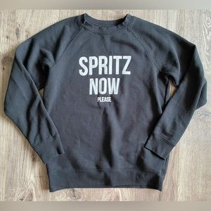 Brunette the Label “Spritz Now please” black crew neck cotton blend sweatshirt